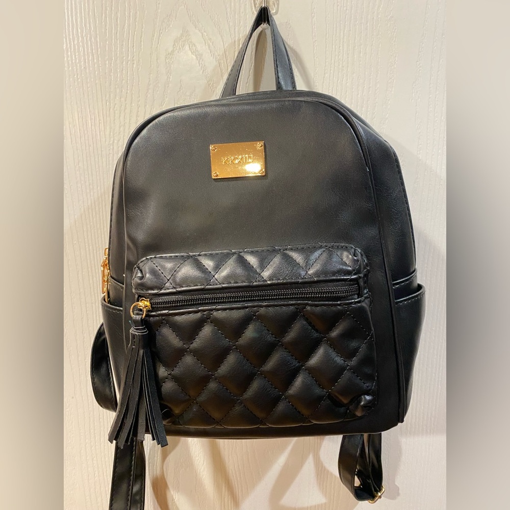 KKXIU Small Backpack Purse Synthetic Leather Quilted Mini Daypack For Women